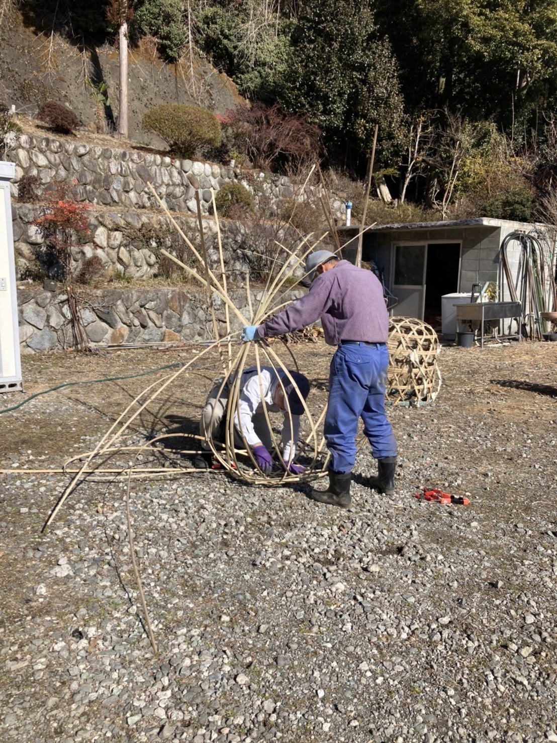 竹籠作り